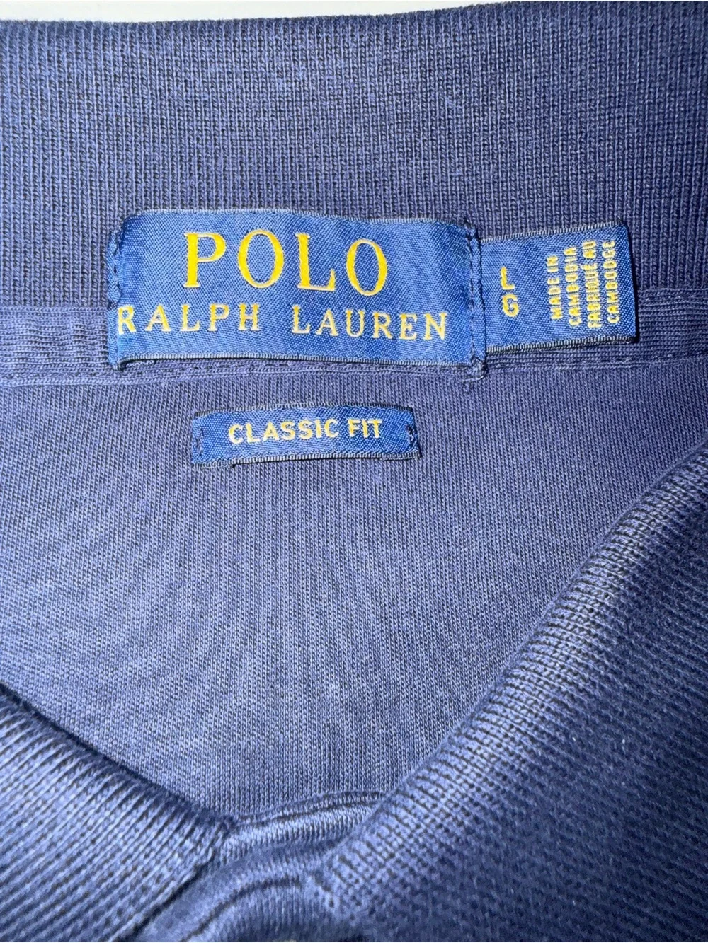 Ralph Lauren Navy Polo Shirt with White Pony Logo